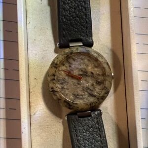 Fossil Stone Dial Watch with Black Strap